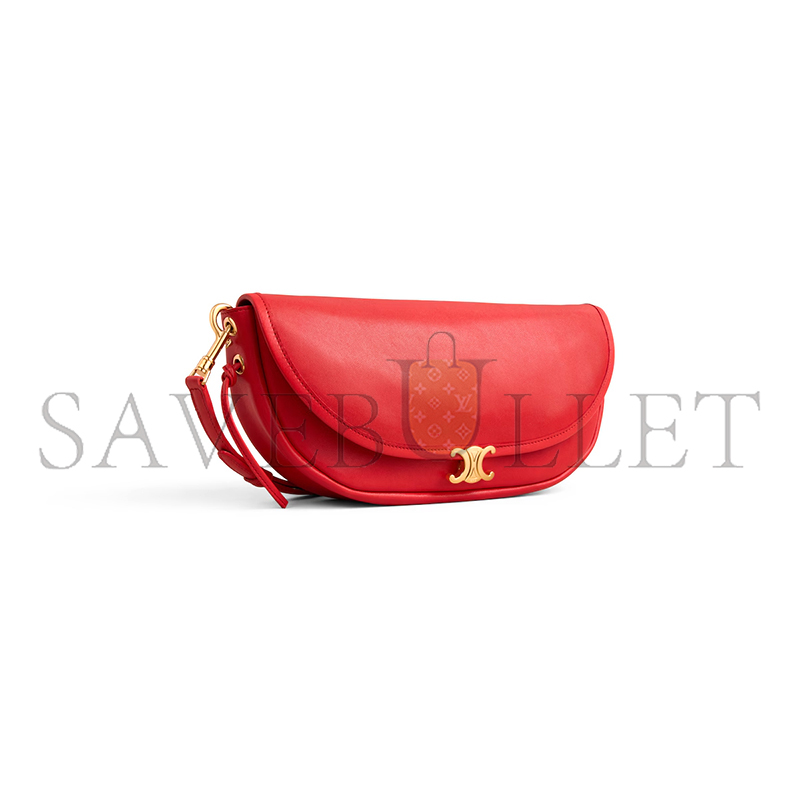 CELINE LITTLE HALFMOON SOFT TRIOMPHE IN SUPPLE SHINY LAMBSKIN L10373778.27AG (25*13*5cm)